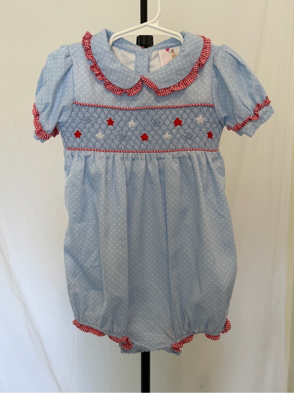 Eliza James Patriotic Smocked Bubble Romper Size 2T